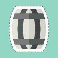Sticker line cut Barrel. related to Celtic symbol. simple design editable. simple illustration vector