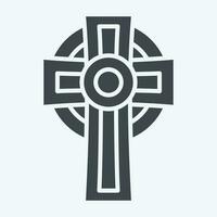 Icon Cross. related to Celtic symbol. glyph style. simple design editable. simple illustration vector