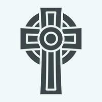 Icon Cross. related to Celtic symbol. glyph style. simple design editable. simple illustration vector