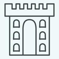 Icon Castle. related to Celtic symbol. line style. simple design editable. simple illustration vector