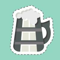 Sticker line cut Beer. related to Celtic symbol. simple design editable. simple illustration vector