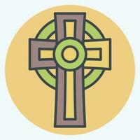 Icon Cross. related to Celtic symbol. color mate style. simple design editable. simple illustration vector