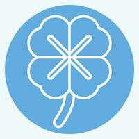 Icon Clover. related to Celtic symbol. blue eyes style. simple design editable. simple illustration vector