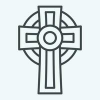Icon Cross. related to Celtic symbol. line style. simple design editable. simple illustration vector