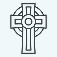 Icon Cross. related to Celtic symbol. line style. simple design editable. simple illustration vector