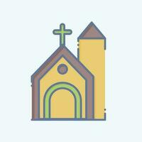 Icon Church. related to Celtic symbol. doodle style. simple design editable. simple illustration vector