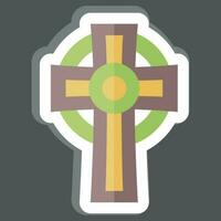 Sticker Cross. related to Celtic symbol. simple design editable. simple illustration vector