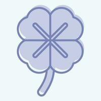 Icon Clover. related to Celtic symbol. two tone style. simple design editable. simple illustration vector