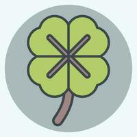 Icon Clover. related to Celtic symbol. color mate style. simple design editable. simple illustration vector