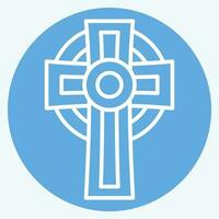 Icon Cross. related to Celtic symbol. blue eyes style. simple design editable. simple illustration vector