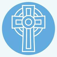 Icon Cross. related to Celtic symbol. blue eyes style. simple design editable. simple illustration vector