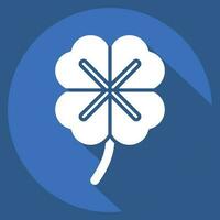 Icon Clover. related to Celtic symbol. long shadow style. simple design editable. simple illustration vector