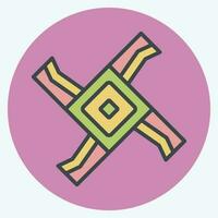 Icon Brigid Cross. related to Celtic symbol. color mate style. simple design editable. simple illustration vector