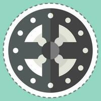 Sticker line cut Coin. related to Celtic symbol. simple design editable. simple illustration vector
