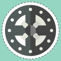 Sticker line cut Coin. related to Celtic symbol. simple design editable. simple illustration vector