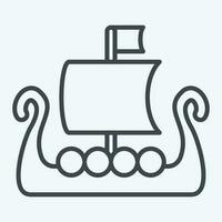 Icon Boat. related to Celtic symbol. line style. simple design editable. simple illustration vector