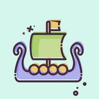 Icon Boat. related to Celtic symbol. MBE style. simple design editable. simple illustration vector