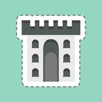 Sticker line cut Castle. related to Celtic symbol. simple design editable. simple illustration vector