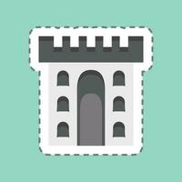 Sticker line cut Castle. related to Celtic symbol. simple design editable. simple illustration vector