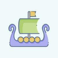 Icon Boat. related to Celtic symbol. doodle style. simple design editable. simple illustration vector