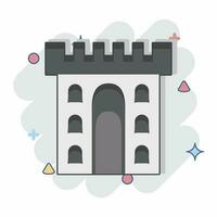 Icon Castle. related to Celtic symbol. comic style. simple design editable. simple illustration vector