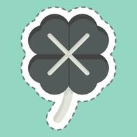 Sticker line cut Clover. related to Celtic symbol. simple design editable. simple illustration vector