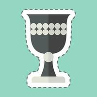 Sticker line cut Chalice. related to Celtic symbol. simple design editable. simple illustration vector