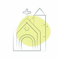 icono iglesia. relacionado a céltico símbolo. color Mancha estilo. sencillo diseño editable. sencillo ilustración vector