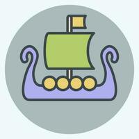 Icon Boat. related to Celtic symbol. color mate style. simple design editable. simple illustration vector