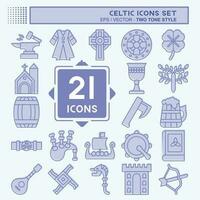 Icon Set Celtic. related to Celebration symbol. two tone style. simple design editable. simple illustration vector