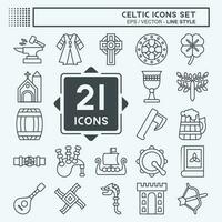 Icon Set Celtic. related to Celebration symbol. line style. simple design editable. simple illustration vector