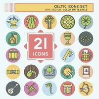 Icon Set Celtic. related to Celebration symbol. color mate style. simple design editable. simple illustration vector