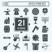 Icon Set Celtic. related to Celebration symbol. glyph style. simple design editable. simple illustration vector