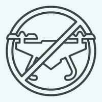 Icon No Drone Zone. related to Drone symbol. line style. simple design editable. simple illustration vector