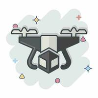 Icon Delivery Drone. related to Drone symbol. comic style. simple design editable. simple illustration vector