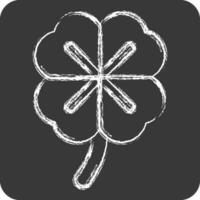 Icon Clover. related to Celtic symbol. chalk Style. simple design editable. simple illustration vector