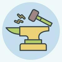 Icon Anvil. related to Celtic symbol. color mate style. simple design editable. simple illustration vector