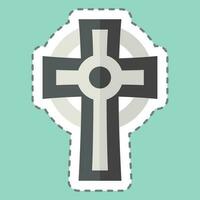 Sticker line cut Cross. related to Celtic symbol. simple design editable. simple illustration vector