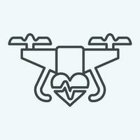 Icon Medical Drone. related to Drone symbol. line style. simple design editable. simple illustration vector