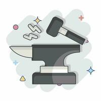 Icon Anvil. related to Celtic symbol. comic style. simple design editable. simple illustration vector