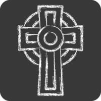 Icon Cross. related to Celtic symbol. chalk Style. simple design editable. simple illustration vector