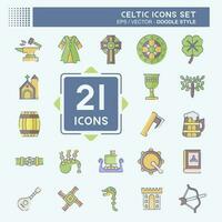 Icon Set Celtic. related to Celebration symbol. doodle style. simple design editable. simple illustration vector