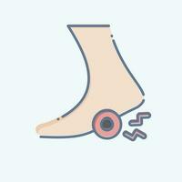 Icon Foot 2. related to Body Ache symbol. doodle style. simple design editable. simple illustration vector