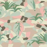 Vector leaf and nature themed illustration seamless repeat pattern