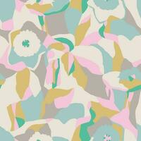 Flower botanical illustration seamless repeat pattern fashion and fabric surface digital design vector