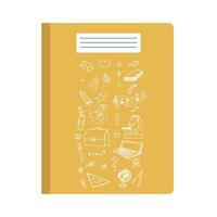 School doodle on notebook page vector background file. Vector illustration