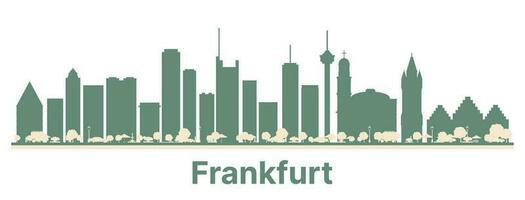 Abstract Frankfurt Germany City Skyline with Color Buildings. vector