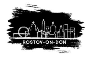 Rostov on Don Russia City Skyline Silhouette. Hand Drawn Sketch. vector