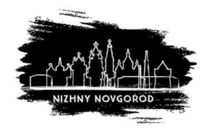 nizhny novgorod Rusia ciudad horizonte silueta. mano dibujado bosquejo. vector