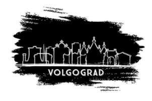 Volgograd Russia City Skyline Silhouette. Hand Drawn Sketch. vector